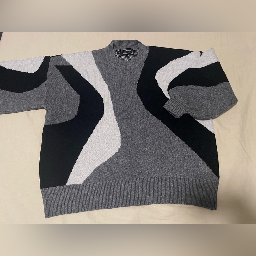 Soft Designer Knit Sweater | Abstract Color Block Design